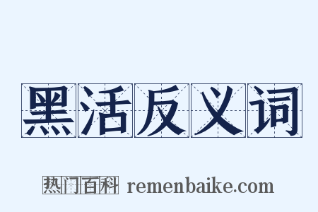 黑活反义词是什么意思的图片
